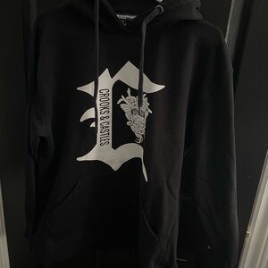 Crooks & Castles Black Hoodie with White Graphic